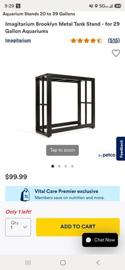Metal stand and 29 gallon fishtank with supplies