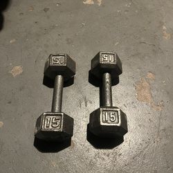 Pair Of 15 Pounds Dumbbells