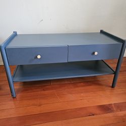 Blue Two Drawer Coffee Table 