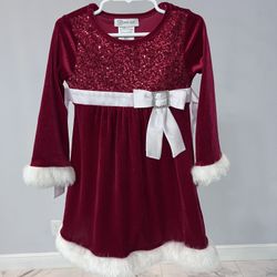 Toddler Girl Sparkly Sequin Red Dress. Size 4T
