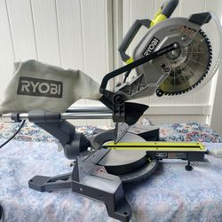 Ryobi 15 Amp 10" Corded Sliding Compound Miter Saw With LED Cutline Indicator 