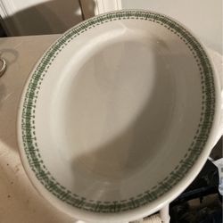 1950s Buffalo China Kenmore Green Platter