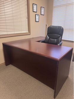 Office Desk & Two Drawer File Cabinet