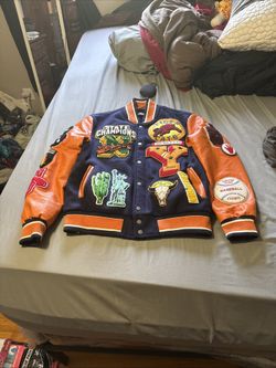 JORDAN CRAIG EMPIRE STATE VARSITY TEAM JACKET WOOL PATCH NAVY BLUE - L