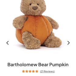 Jellycat Bartholomew Bear Pumpkin