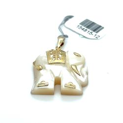 14kt Gold Elephant Mother Of Pearl Pendant 6.00grams 154815 12