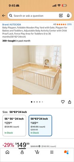 Wooden baby play pen