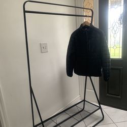 Black Metal Clothing Rack With Shoes Shelf Storage