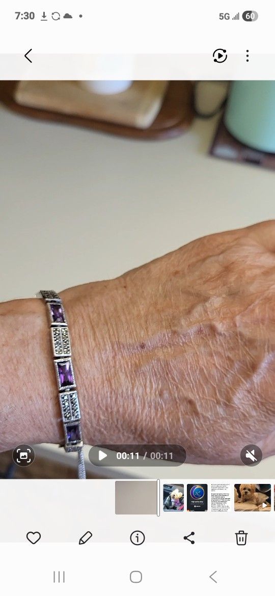 Amethyst Sterling Silver Marquisite Vintage