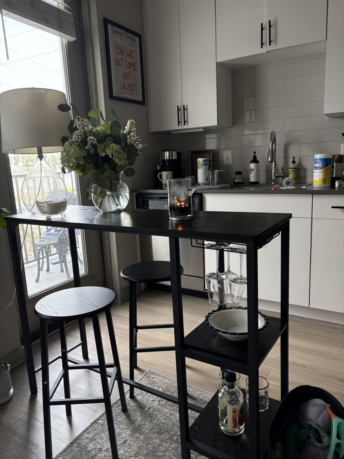 Wine Rack Table And Two Chairs