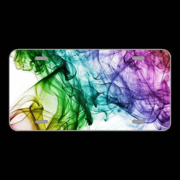 License Plare Novelty Car Front Colour Smoke Rainbow Color Design