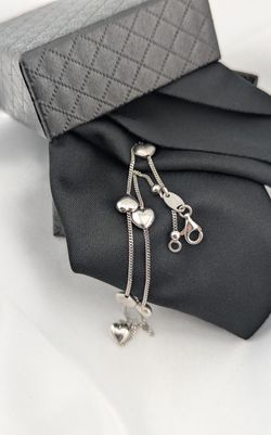 ✨ 14K White Gold AURAFIN Puffed Heart Anklet ✨