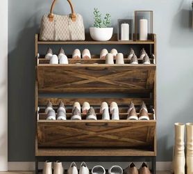 Shoe Storage Cabinet with 2 Flip Drawers（Can be wholesaled）