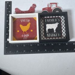 Farmhouse Wooden Fresh Eggs & Farmer’s Market Frames 4”x4”