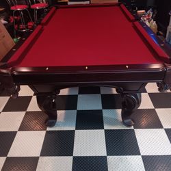 Pool Table, Bar Cabinet ,cue Stick Holder , Cue Sticks And Cover For Sale 