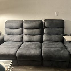 Gray Manual Recliner.