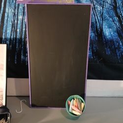 Chalkboard And Chalk With Picture 