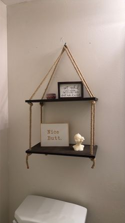 Bathroom hanging shelves