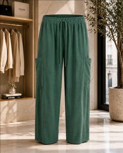 Women's XL Linen Cargo Pants