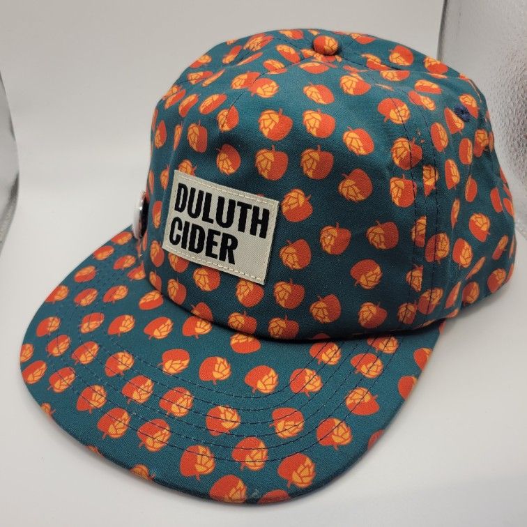 Duluth Cider Duluth, MN Apple & Hop Pattern Snapback Style Hat 2 Pins