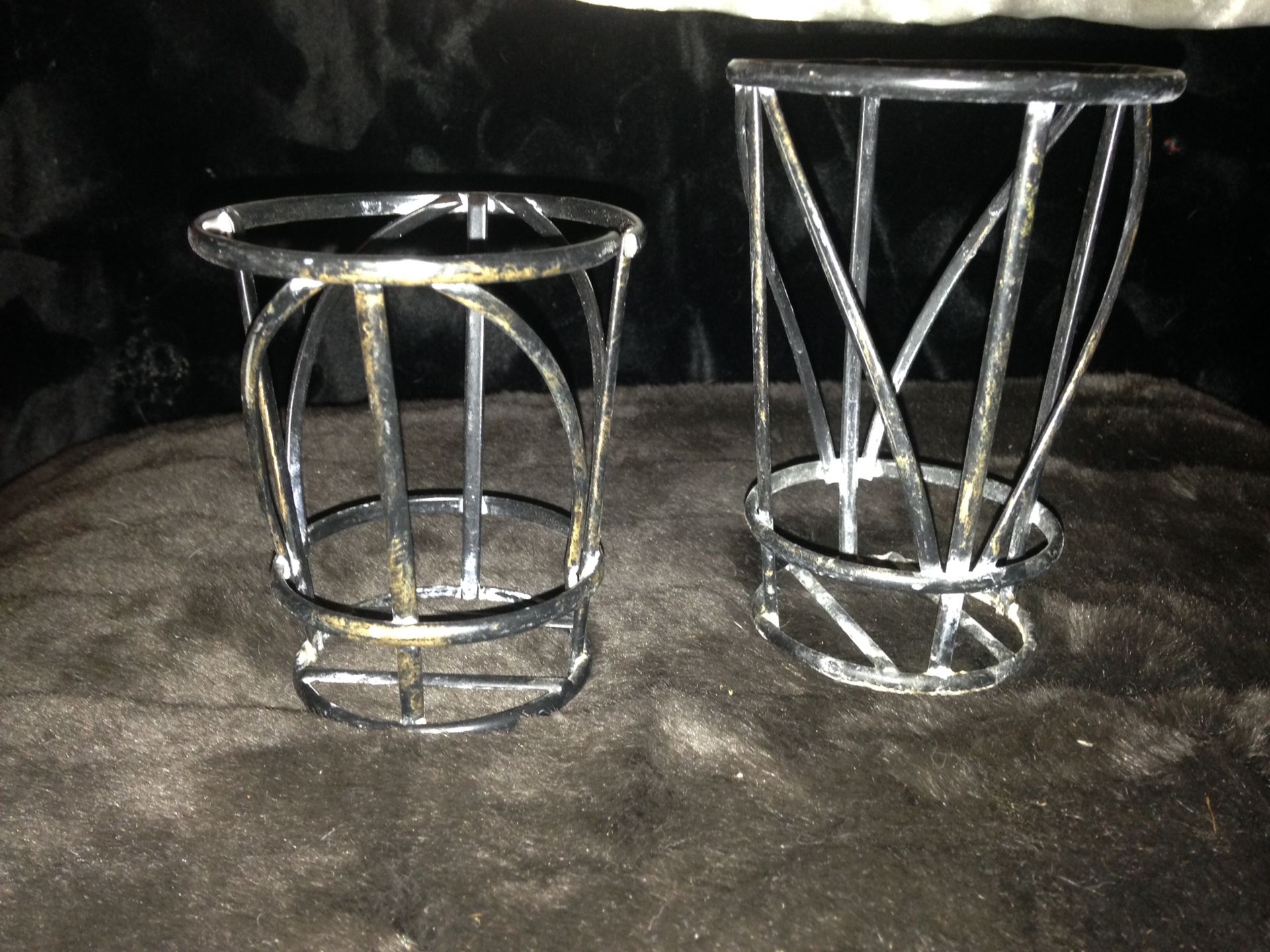 4 silver candle holders