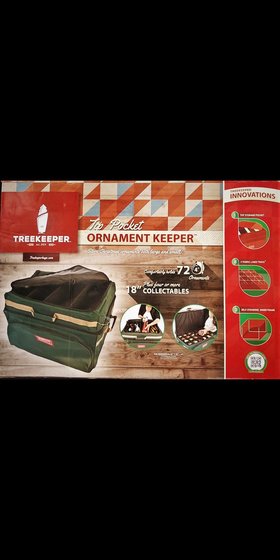 TREEKEEPER 72 XMAS ORNAMENT STORAGE UNOPENED BOX