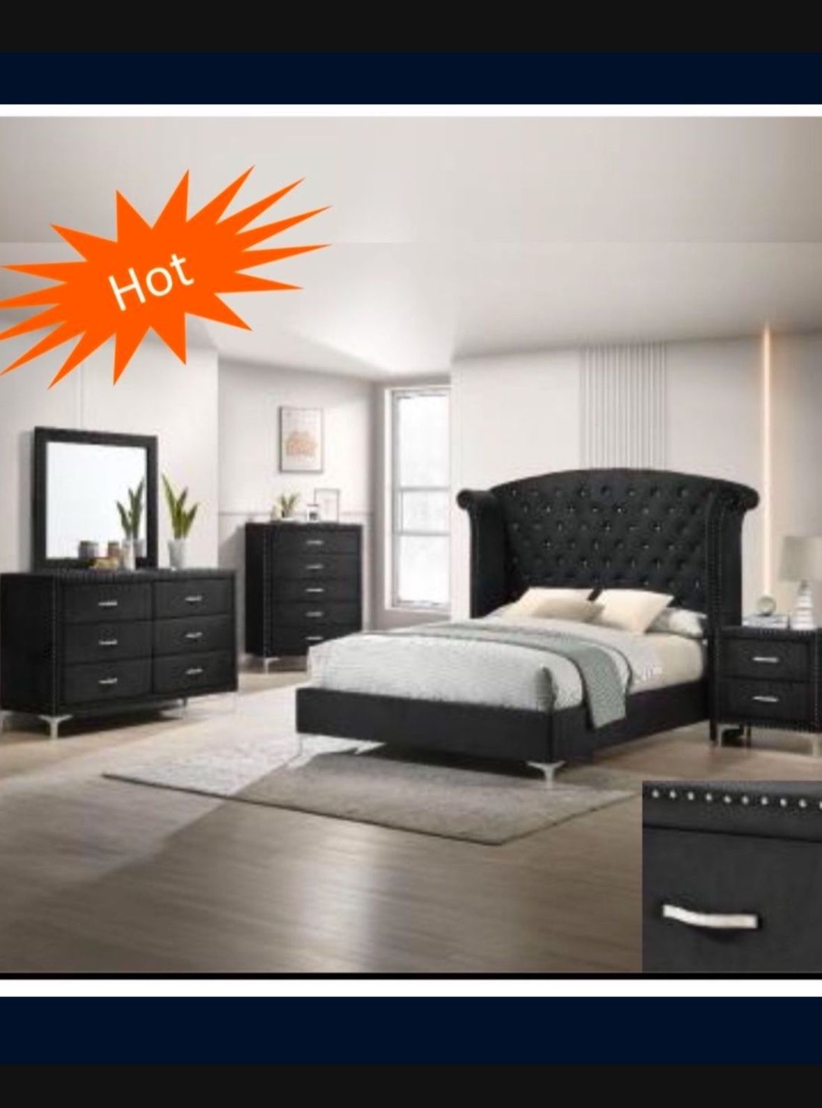 4 Pc Bedroom set Dresser,Mirror Nightstand (1) Queen size bed frame Not including Mattress and Box Sp,All Products : American Fashion Style Bags On Sale