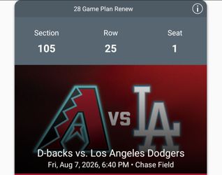 Dbacks v Dodgers Friday 8/7