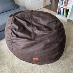 Full Mattress in Bean Bag (Cordaroy’s bean bag convertible bed - brown faux leather)