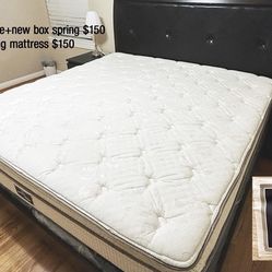 King Bed Frame+ New Box Spring 