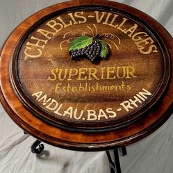 Vintage Wine Barrel Side Table