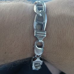Sterling Silver Men's Gucci Mariners Link Bracelet Made In Italy 