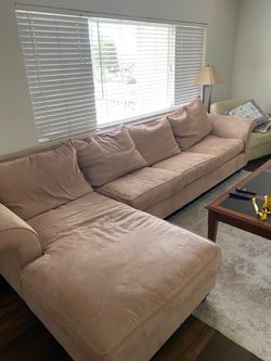 Large microfiber sectional and coffee table