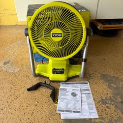 RYOBI ONE+ 18V Cordless Hybrid WHISPER SERIES 12 in. Misting Air Cannon Fan (Tool Only)