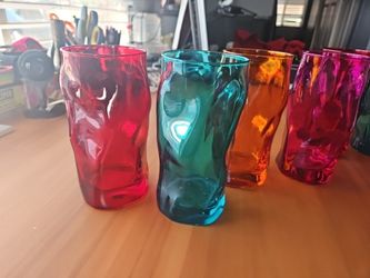 Set of 6 Bormioli Rocco Sorgente Multi-Color Drinking Glasses – Made in Italy