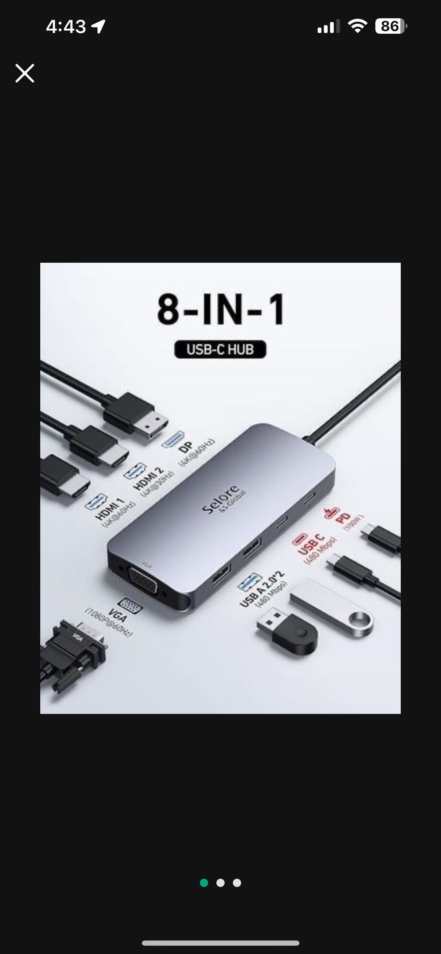 NEW Sealed Hub USB C Docking Station Dual HDMI Monitor Adapter 14in1 Selore USB C Hub Adapter