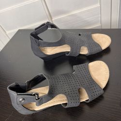 Memory Foam Heels Wedge Black Shoes