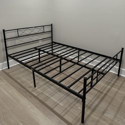 Full Size Metal Platform Bed Frame with Headboard
