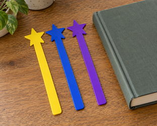 Star Bookmark Trio, Set of 3 PETG Bookmarks, Christmas Reader Gift, Choose Each Color