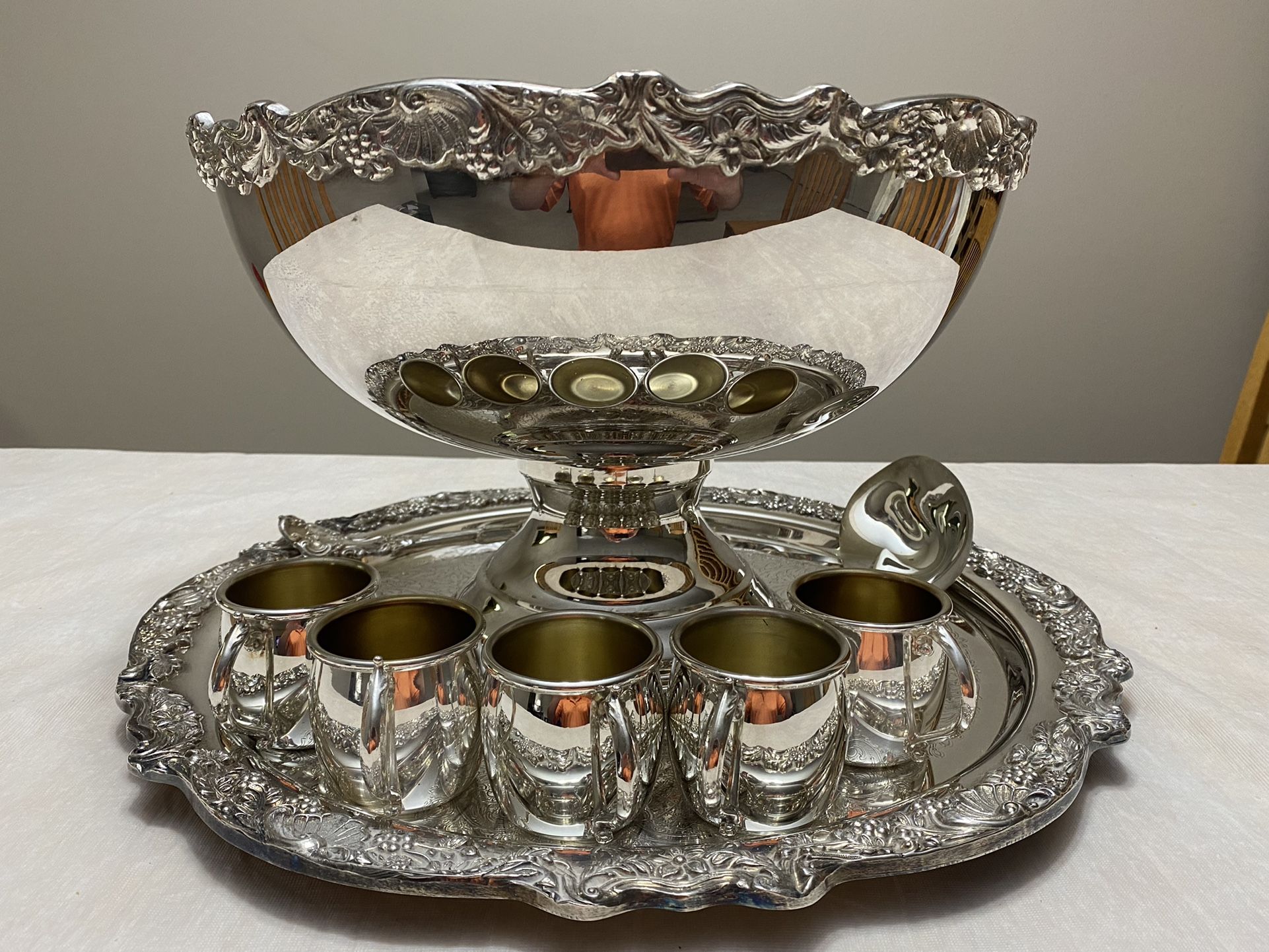 Towle silver plated on sale punch bowl set