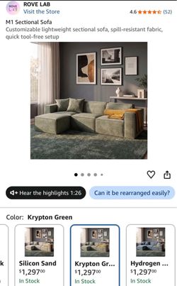 Rove Lab M1 Sectional Sofa – Krypton Green