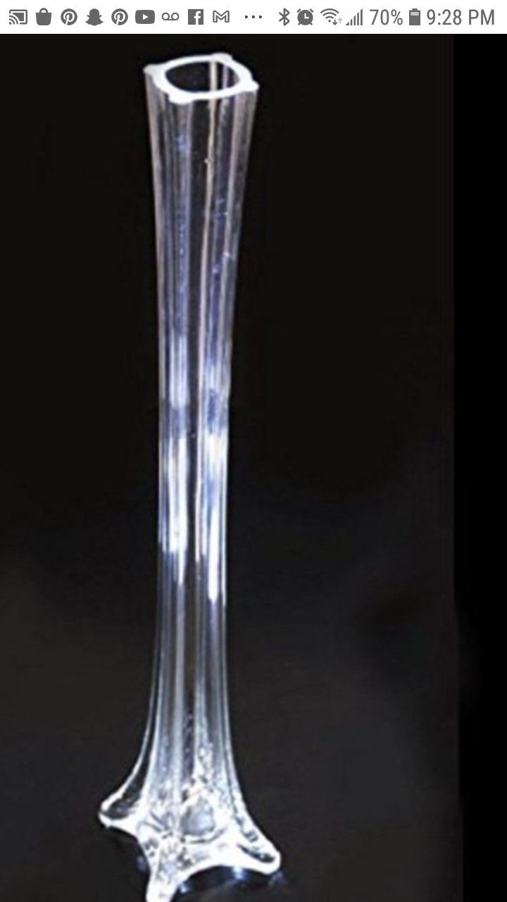 Glass Eiffel Tower Vase glass / centerpieces 24"