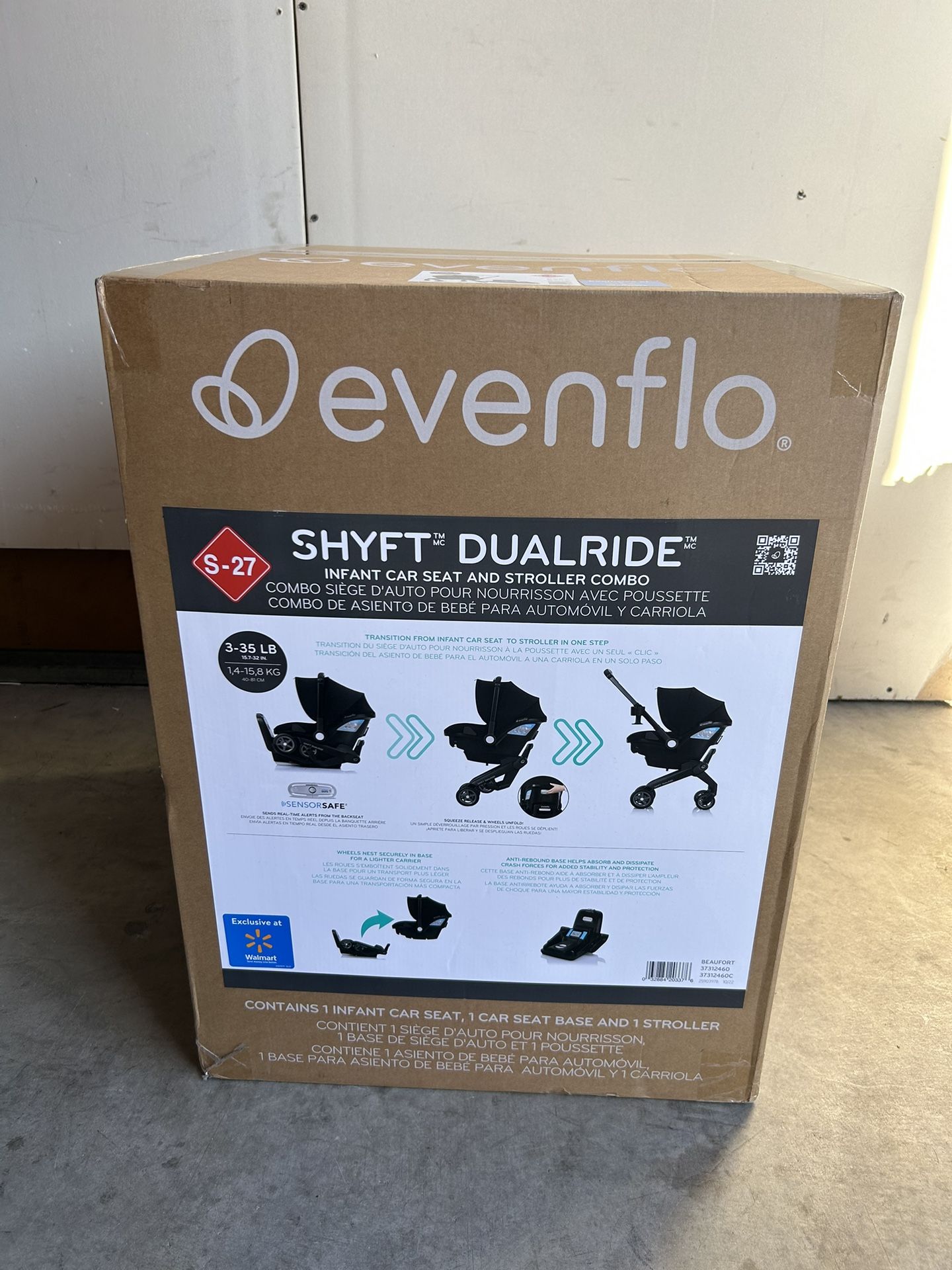 Evenflo Shyft DualRide Infant Car Seat & Stroller Combo ( Beaufort Black )