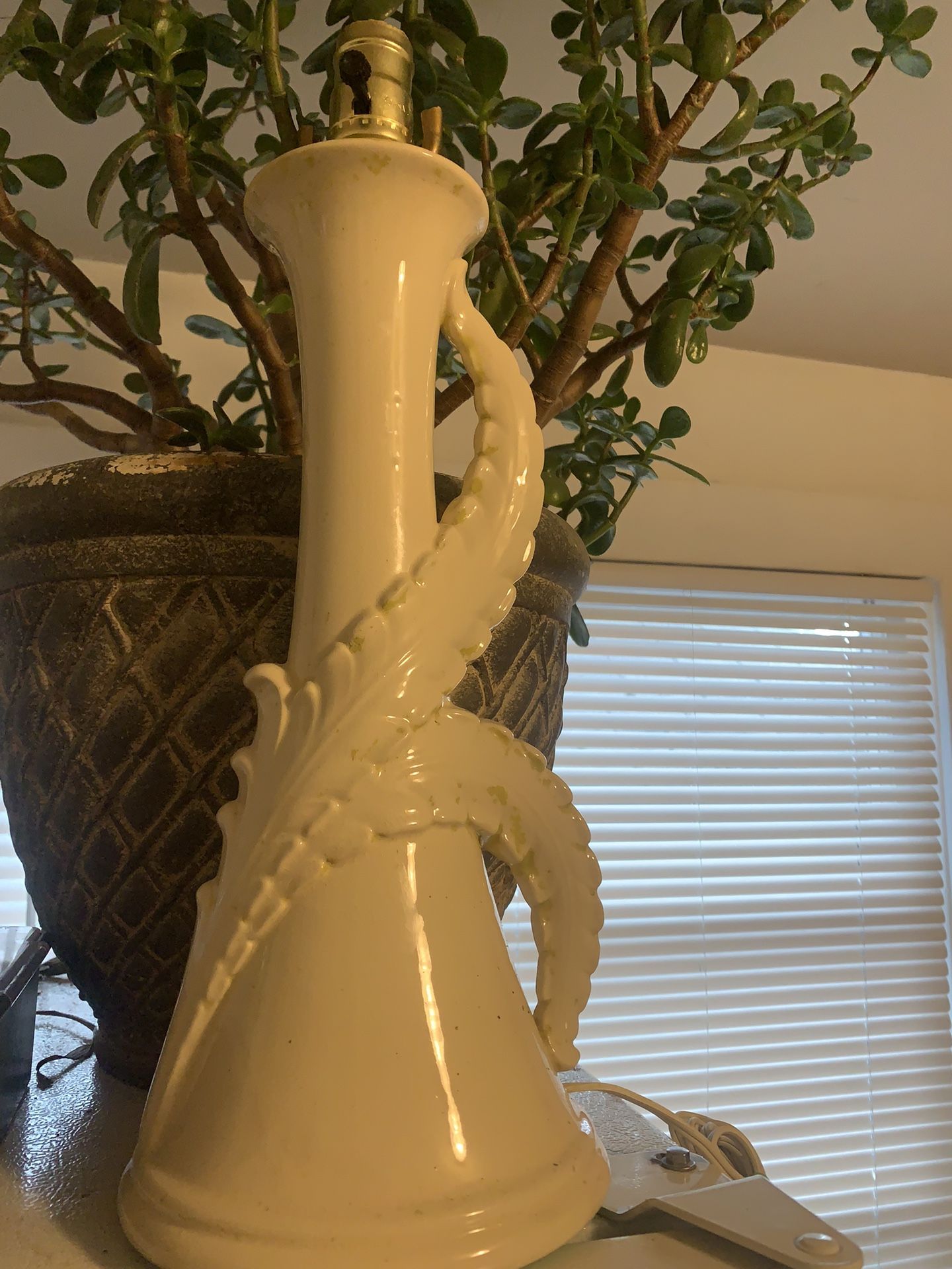 Vintage White Porcelain Hansen Lamp 