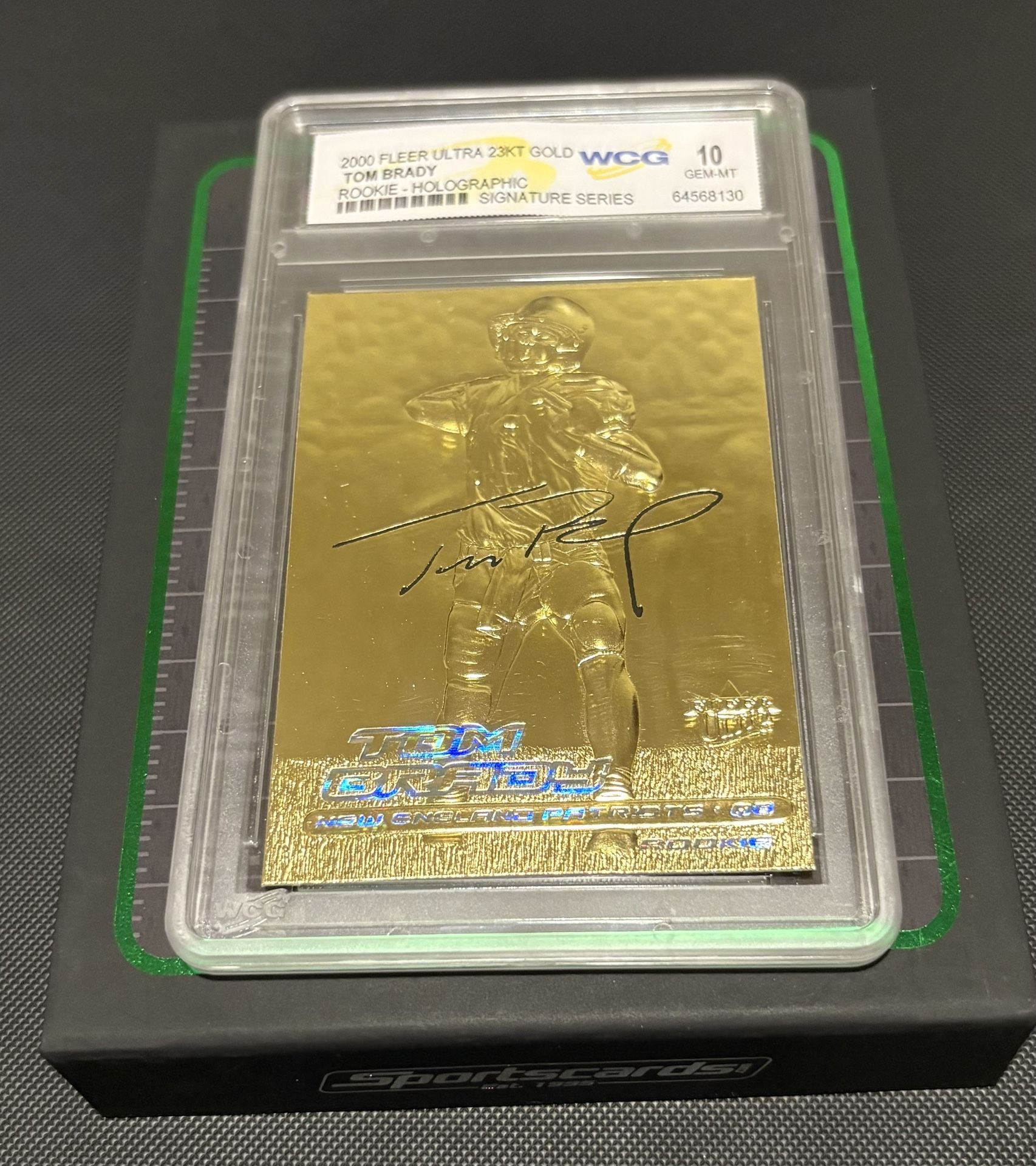 TOM BRADY 2000 Fleer Ultra 23K GOLD ROOKIE Card Refractor Signature Series Graded Gem-Mint 10