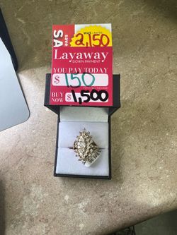 14k LYG Cluster Ring
