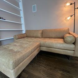 Leather Sofa With Ottoman