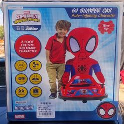 Marvel Spider-Man Spidey ImaginAir 6V Powered Ride-On Bumper Car with Inflatable Character