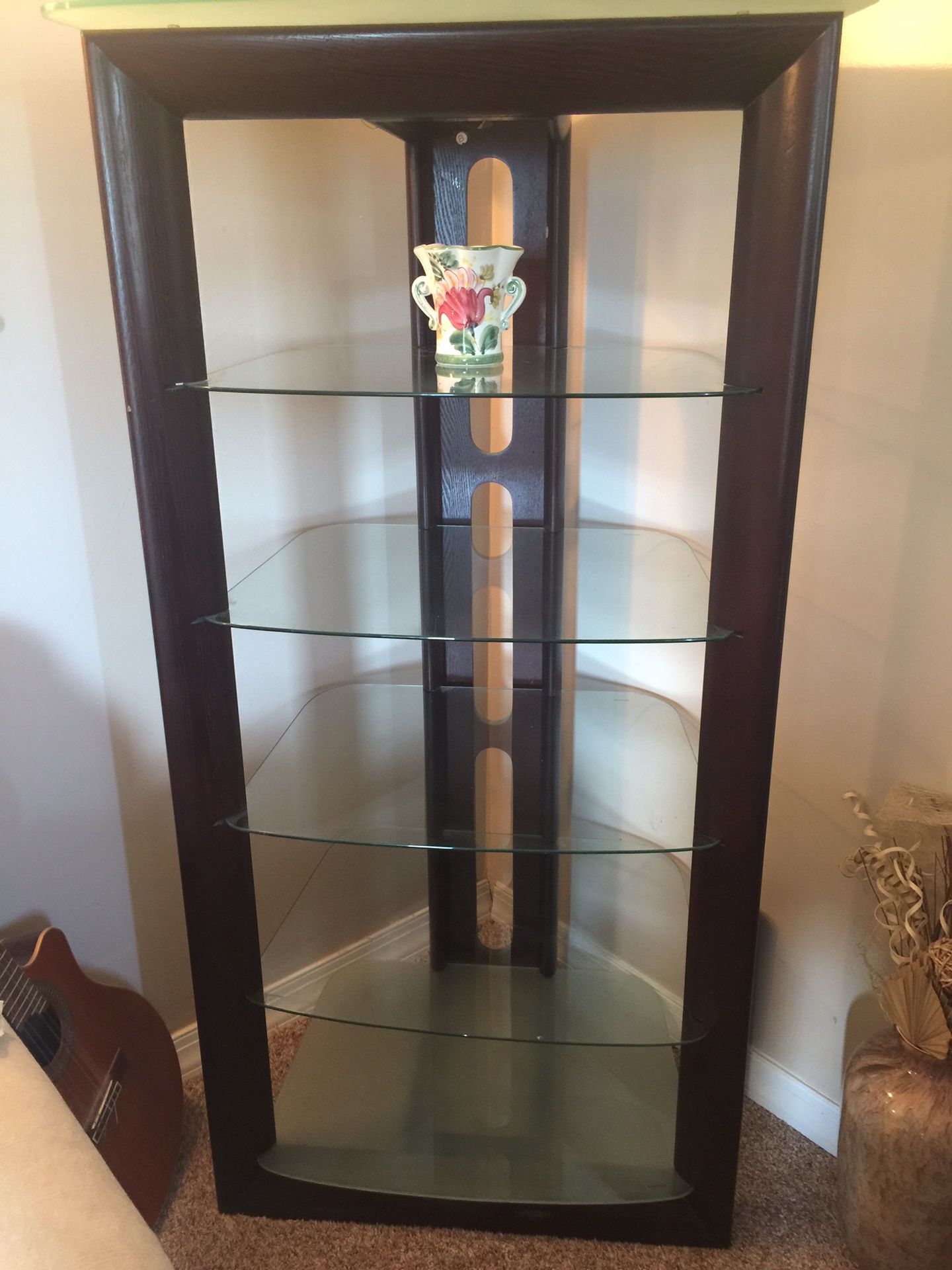 Dark Cherrywood Glass shelf