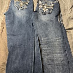 Womens Size 27 Rock Revival Easy Skinny Straight Leg Jean Lot